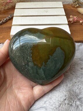 Beautiful Ocean Jasper Heart